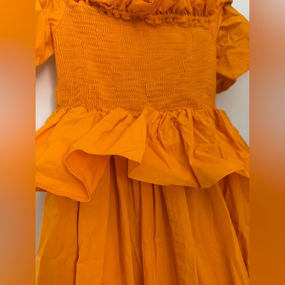 Vibrant Orange Ruffled Dress - Picture 2 of 2
